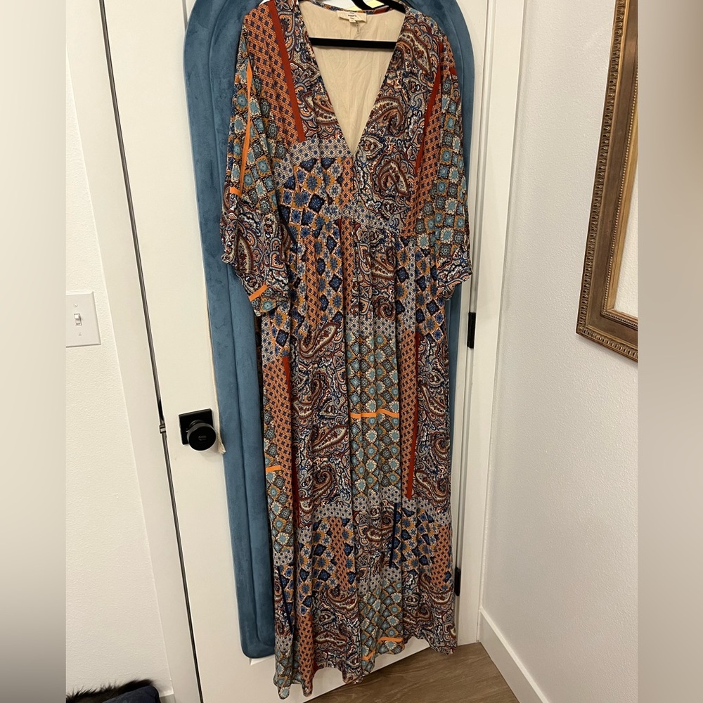 Impressions boutique Bohemian dress in blue